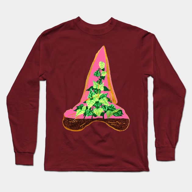 Shark Tooth Terrarium 8 Long Sleeve T-Shirt by RaLiz